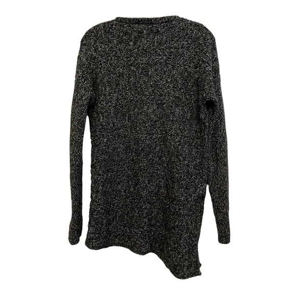 Athleta Wool Cashmere Sweater Size Small Black White Marled Asymmetrical Tunic - Picture 3 of 6